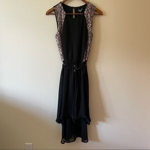 Lily Rose Black High Low Dress with Lace Sides